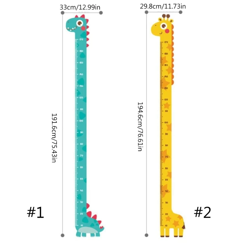 Creative Cartoon Decoration Kids Height Growth Chart Ruler for Kids Removable Wall Sticker PVC Decals Room Decors