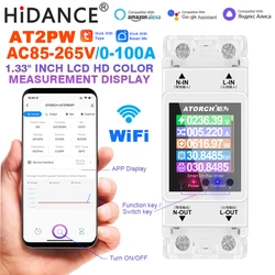 Tuya Single Phase 100A 220V 110V 50/60Hz Din Rail WIFI Smart Energy Meter timer Power Consumption Monitor KWh Meter Wattmeter