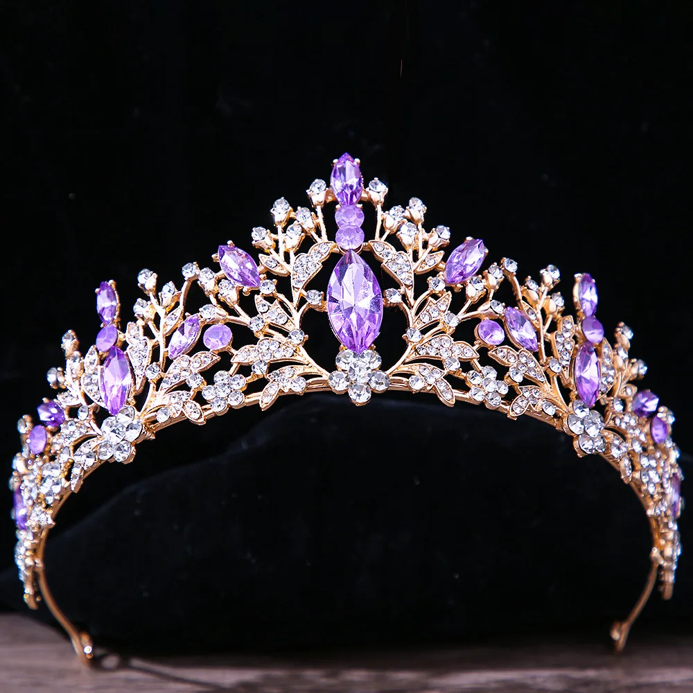 DIEZI Baroque Vintage Princess Queen Bridal Crown Headwear Crystal Tiara For Women Wedding Crown Hair Dress Accessories Jewelry