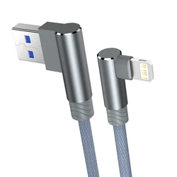 Right - Angle USB Cable with 3A Fast Charging - 3m (Grey)