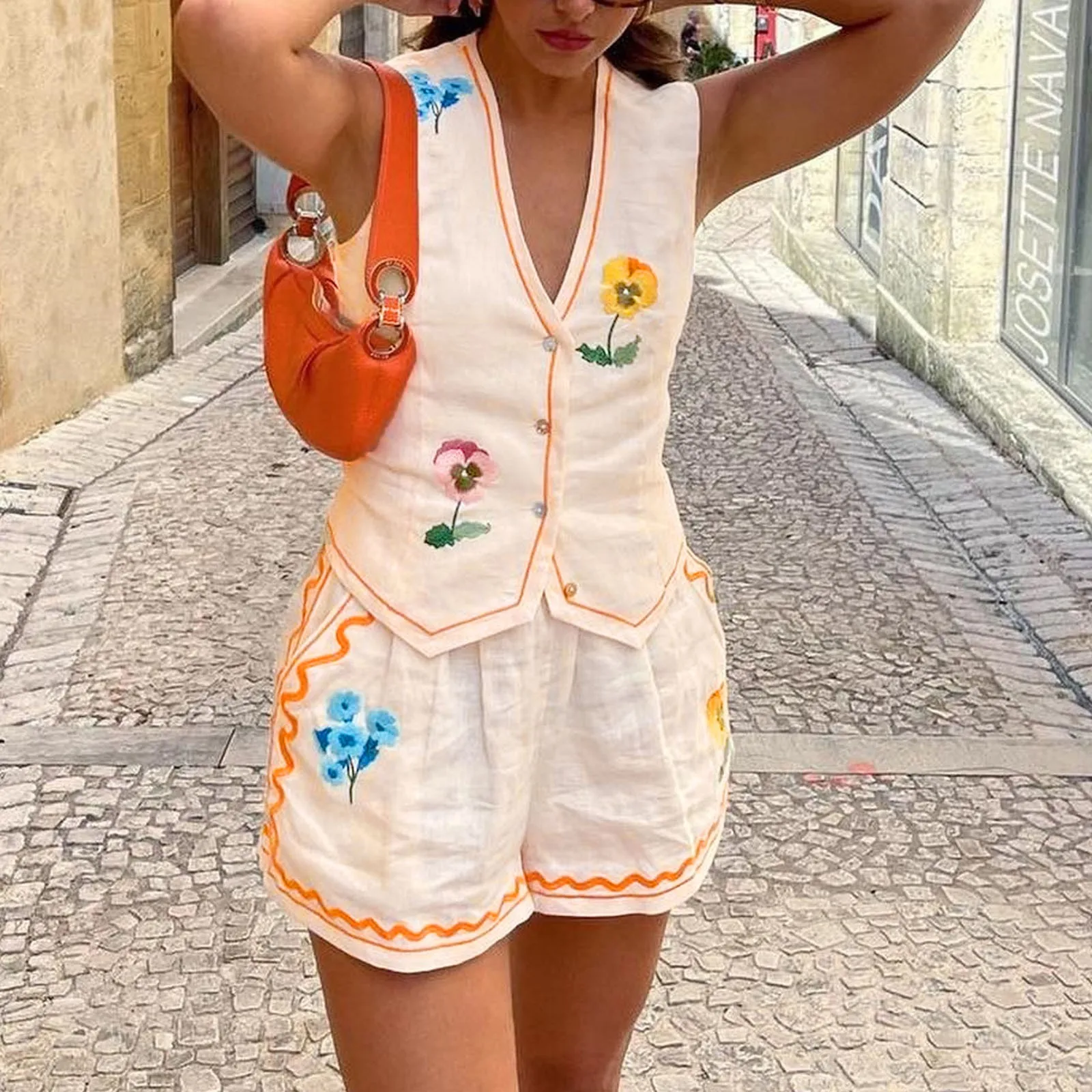 Camisa de manga curta para mulheres, roupas de alta moda, conjunto