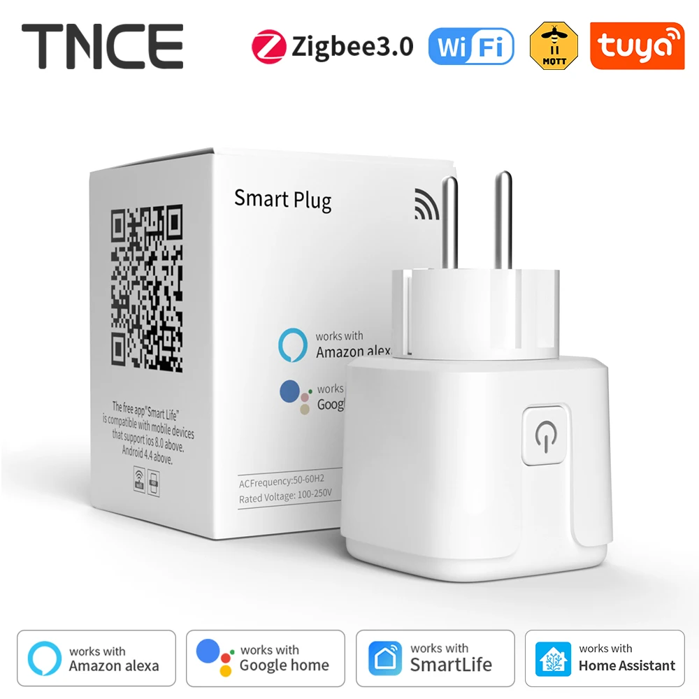TNCE Smart Plug Socket TUYA WiFi Zigbee3.0, 16A 20A power monitor remote control smart life app voice control Alexa