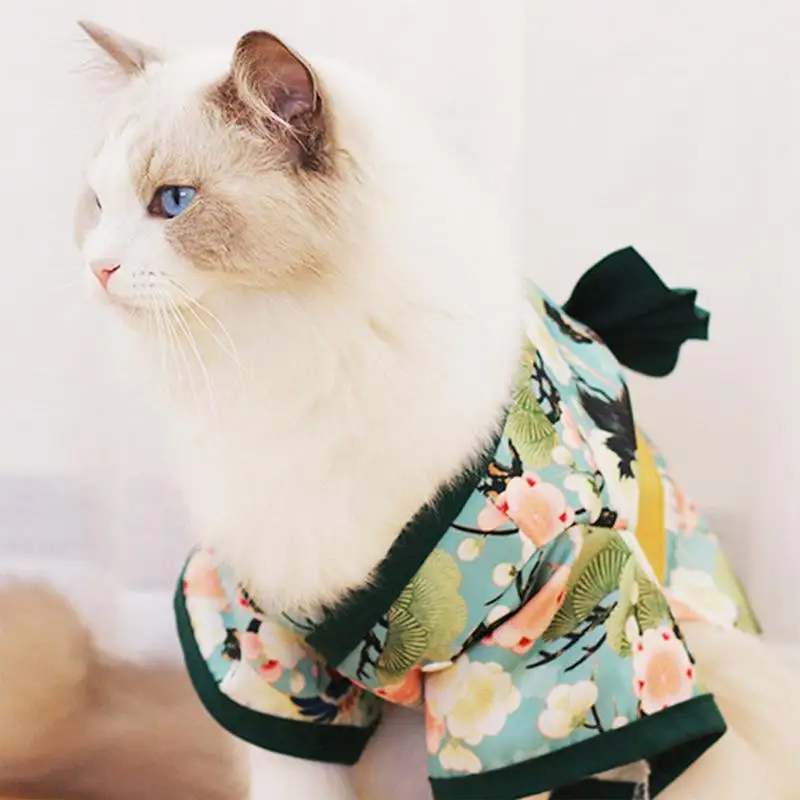 Pet Kimono Pet Clothes Dog Cat Kimono With Big Bowknot Japanese Dog Clothes Bowknot Cat Clothing Christmas