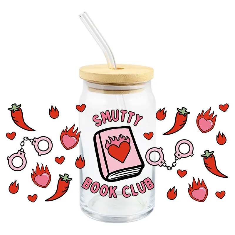 Cartoon Books UV DTF Wrap Transfer Stickers Fashion Trend Design DIY Waterproof DTF Wrap for Glasses Cups Mugs Decal