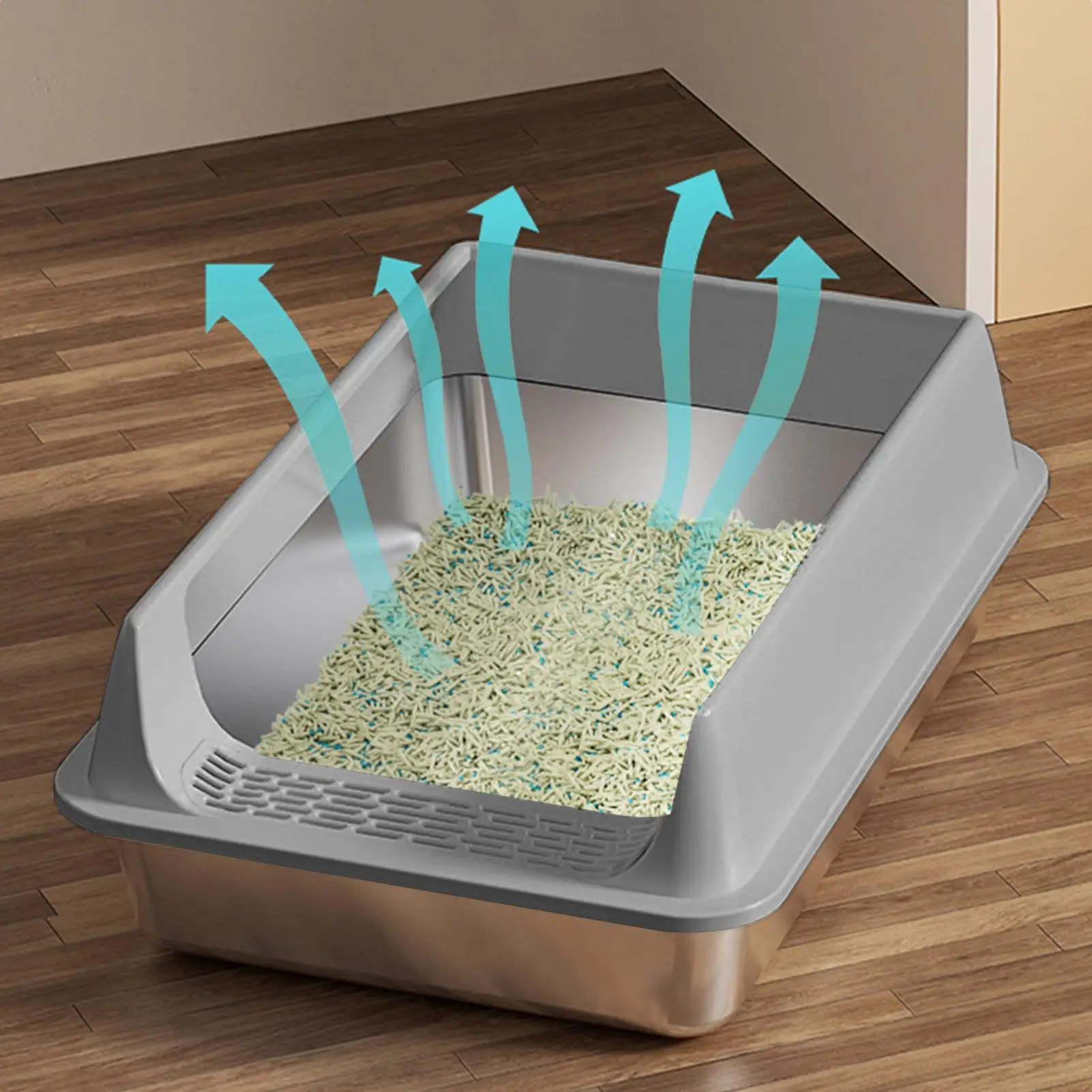 Big Cat Litter Box Easy Clean Pet Litter Box Easy Clean Semi Enclosed Cat Toilet with Scoop for Dormitory Indoors Car Living