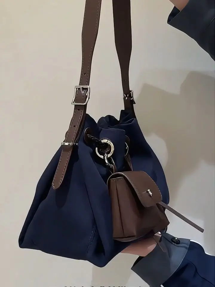 JIAERDI Retro Casual Pocket Blue Messenger Bag Wallet Women Vintage Nylon Chic Casual Crossbody Bags Ladies Y2k Handbag 2025