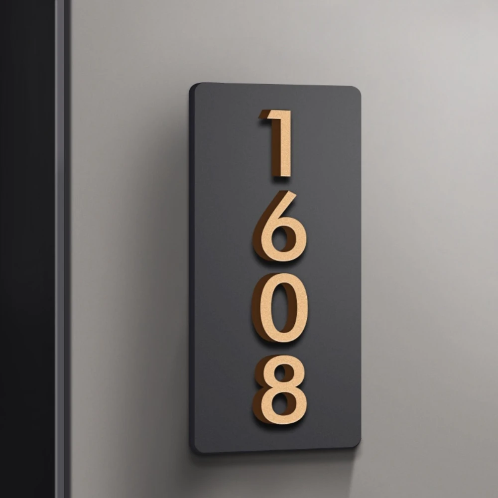 Residential Hotel Restaurant Home House Number Customized Acrylic black gold/black silver house number signs,house numbers