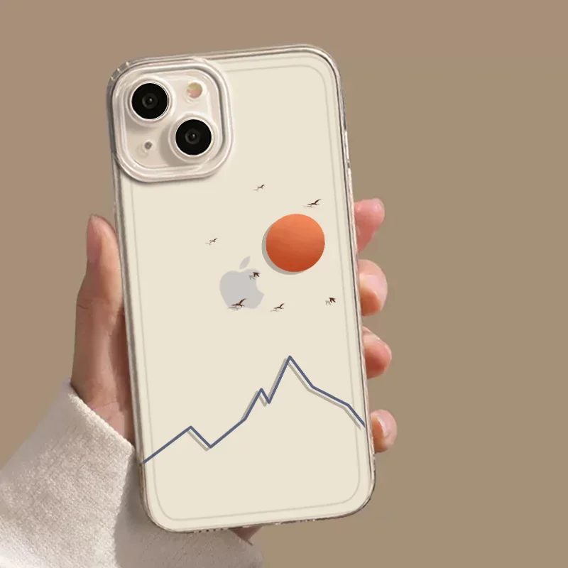 Sun and Moon Paired Transparent Phone Case - Elegant Clear Cover