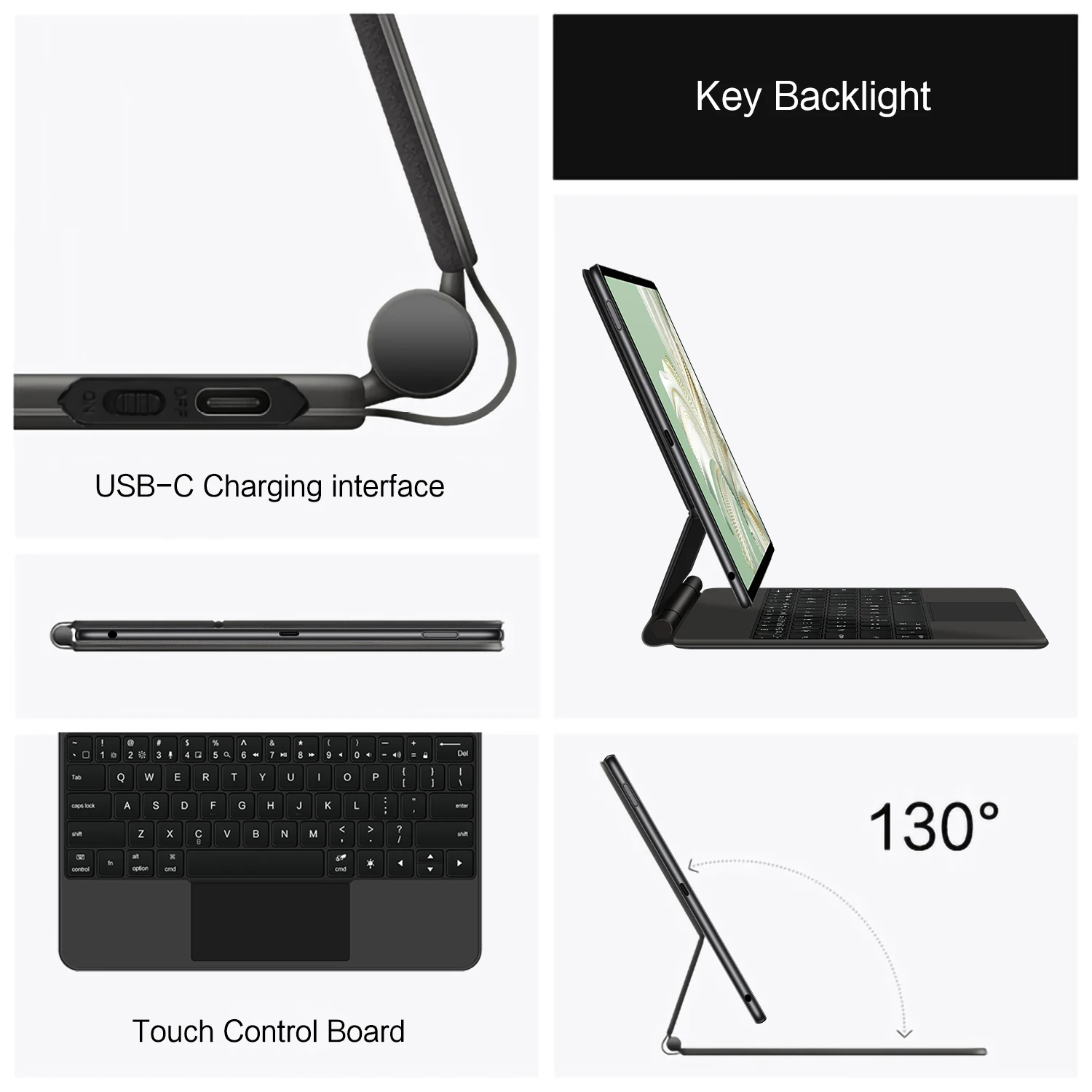 Backlight Magic Keyboard Huawei MateBook E DRR-W76 12.6 inch Smart Case Portuguese Spanish Arabic keyboard Cover Folio