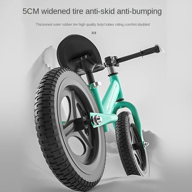 LazyChild Children's High Carbon Steel Anti-Bump Comfortable Balance Car Pedalless Toddler Sliding Yo-Yo Car Inflatable Wheel 3