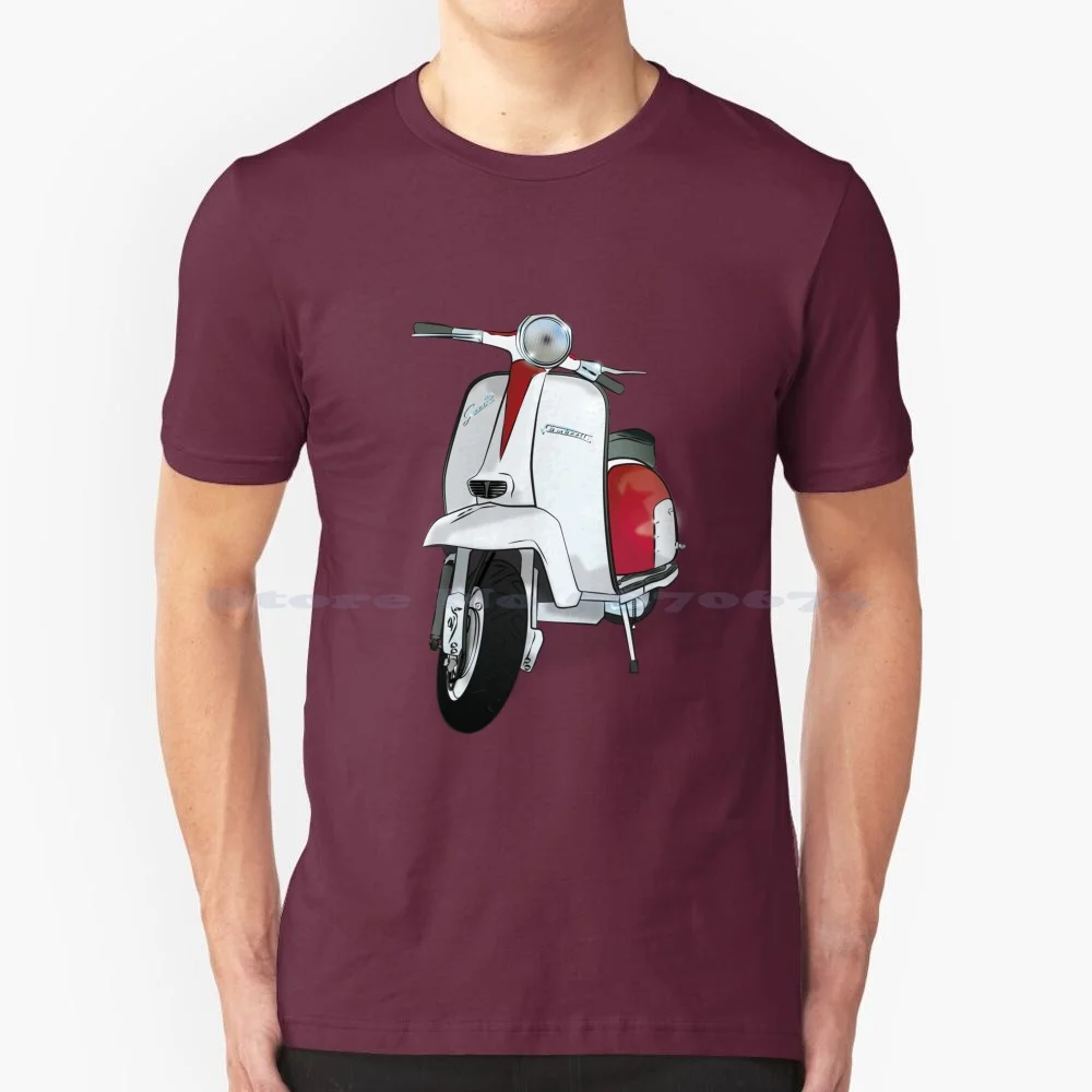 Scooter Vintage In Maglietta Rossa/Bianca 100% Cotone Tee Lambretta Special Vintage Scooterist Scooting Retro Anni '60 Mods