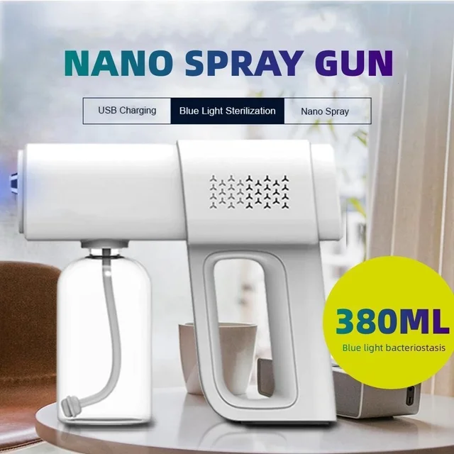 380 Ml Vezeték Nélküli Elektromos Nano Kék Könnyű Gőzpermet K5Pro Ködös Fertőtlenítő Permetező Pisztoly C Típusú Porlasztási Gép