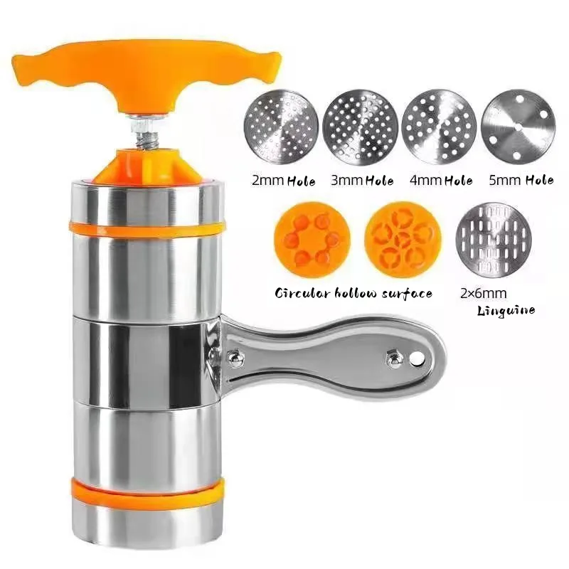 Goshyda Macchina Per Pasta Fresca Manuale: Tagliapasta A Rullo In Acciaio Inox Con 5 Stampini - 3