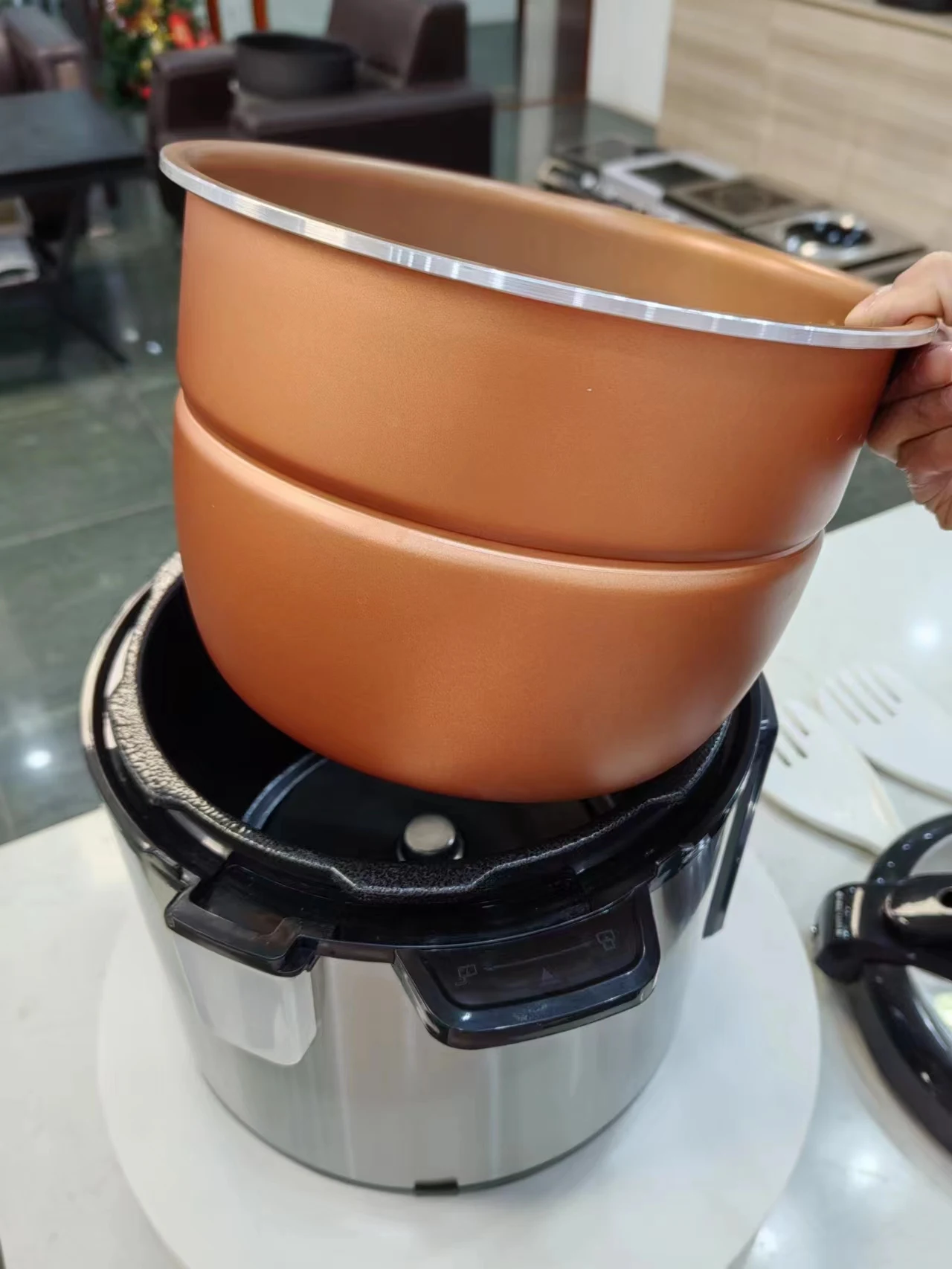 Cookingware Electric Pressure Cooker Rice Cooker 12L Big Size Double Coating Aluminum Pot With Two Steamers With CE CB RoHS