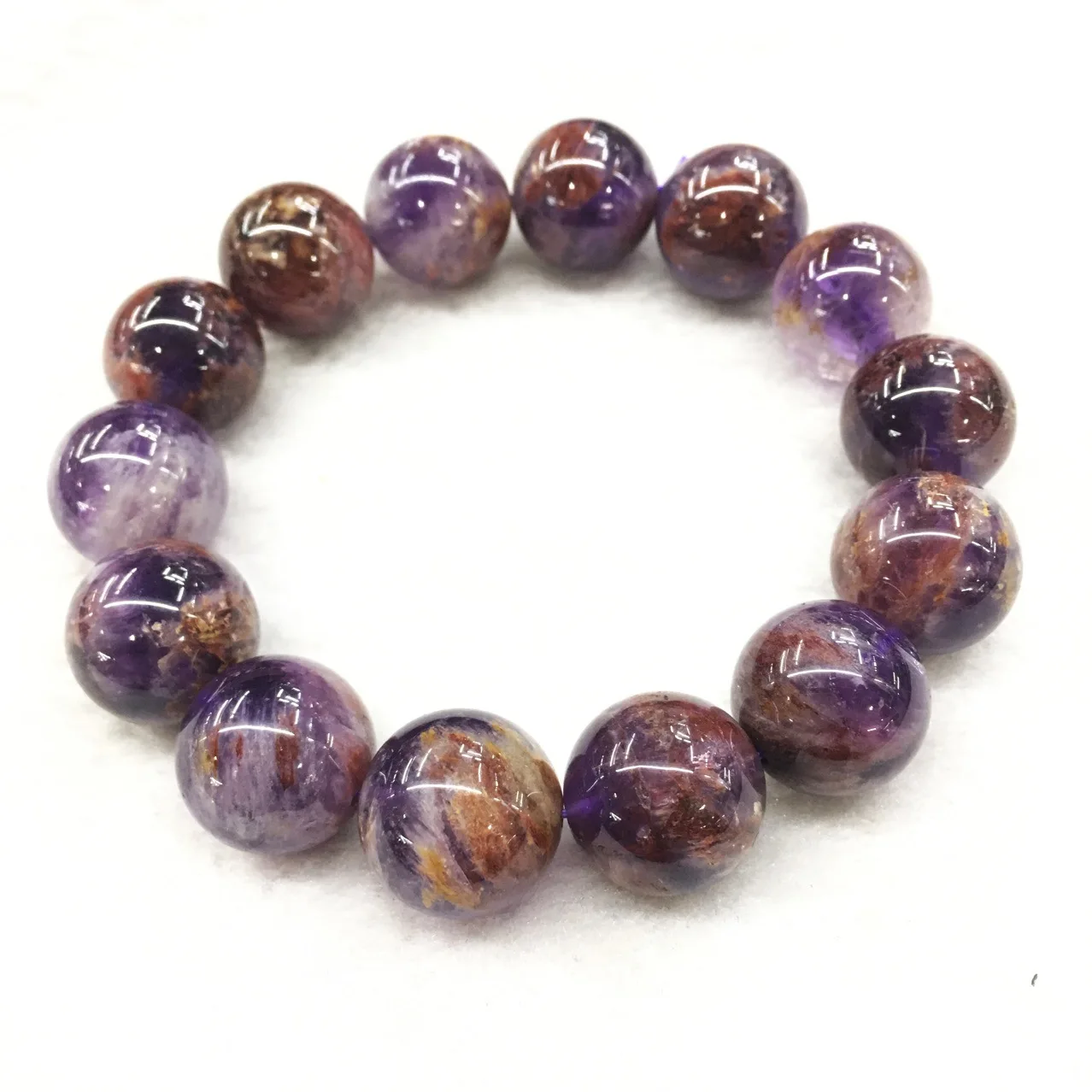 Cacoxenite Auralite 23 Ghost Purple Lodolite Quartz Bracelet Natural Gemstone DIY Jewelry For Mem Women Wholesale