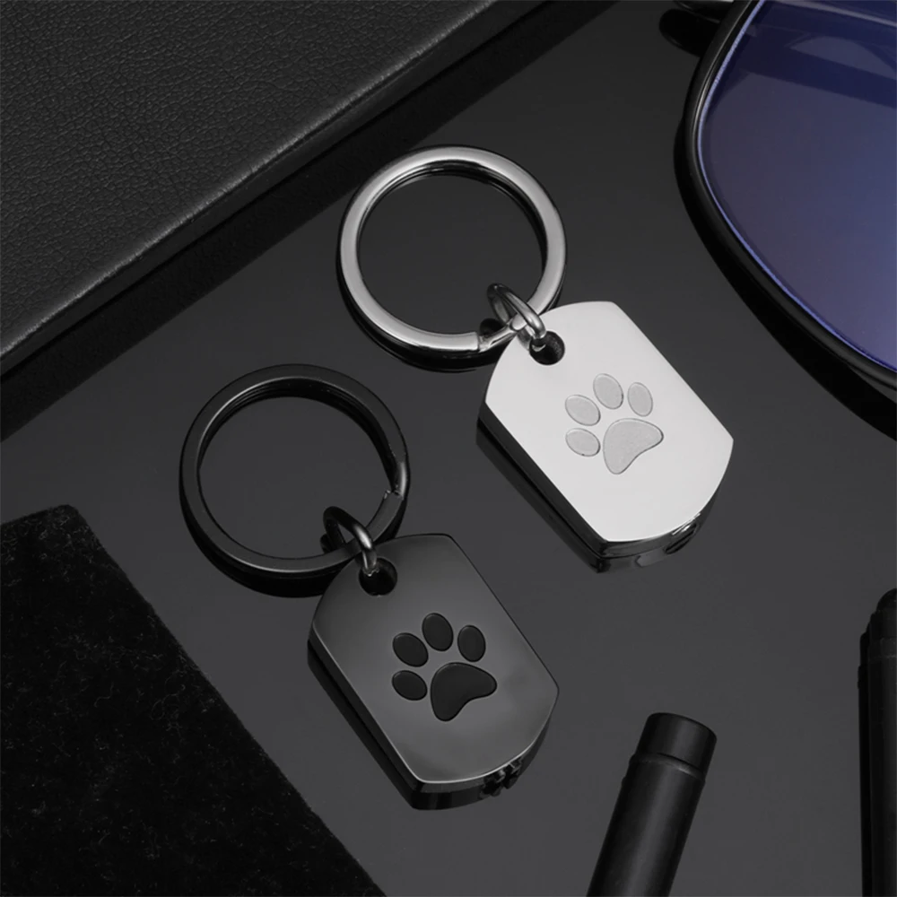 Cremation Jewelry Urn KeyChain for Ashes for Pet Paw Print Memorial Ash Jewelry, Keepsake Pendant Pet's Cat Dog's Ashes