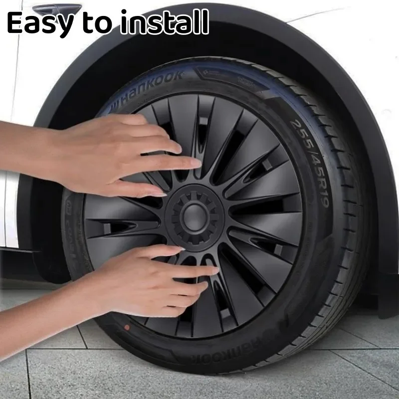4PCS HubCap 19 Inch Wheel Caps Automobile Performance Replacement Hub Cap Full Rim Cover Accessories For Tesla Model Y -