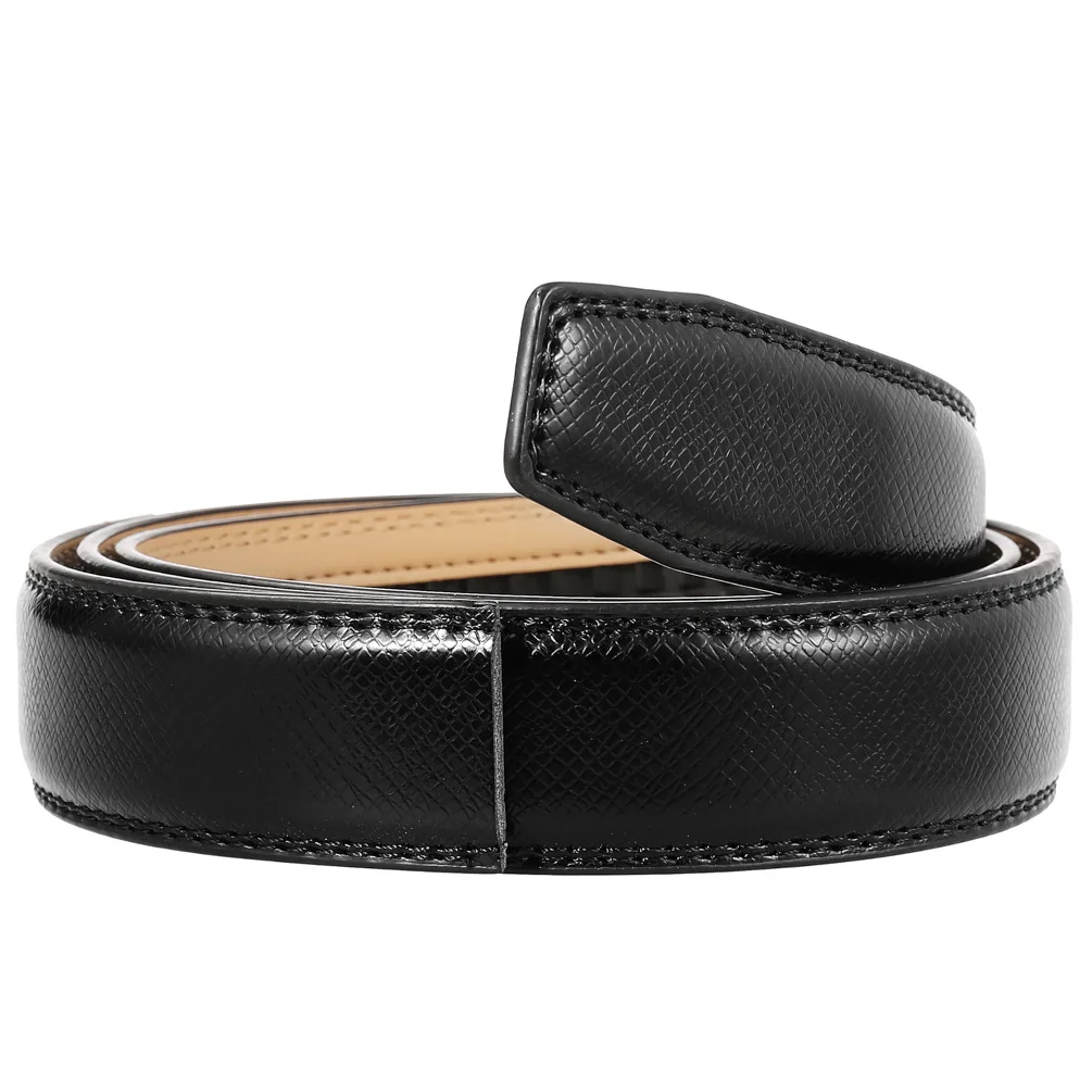 Luxury 3.1cm Width High Quality Cowhide Leather Belt For Men Fashion Black Red Brown Men's Automatic Belt Without Buckle
