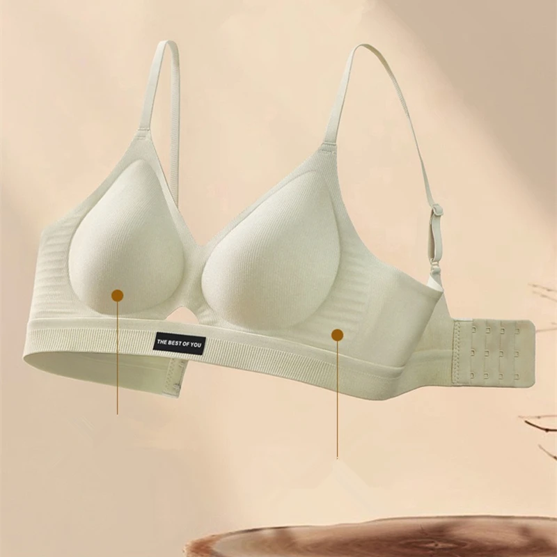 No Running Cup Markless Underwear Comfortable Machine Washable Fixed Cup Sports Soft Support Jelly Strip Bra For Women 6