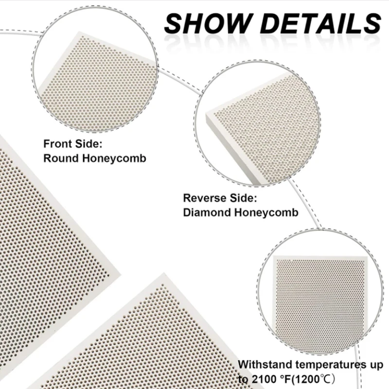 Round/rectangle Honeycomb Ceramic Plate Honeycomb Ceramic Board Infrared Burner Replacement High Effeciency