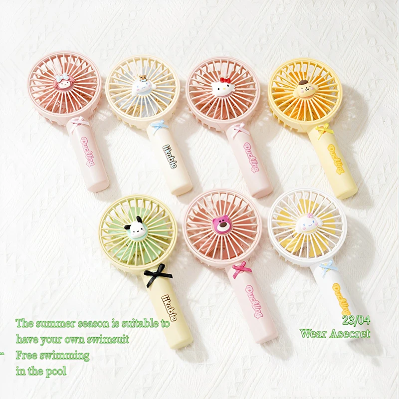 

Kawaii Sanrio Cinnamoroll Fan Cute Hello Kittys Stuff Student Dormitory Office Strong Wind Mute Fan Travel Accessories Gifts