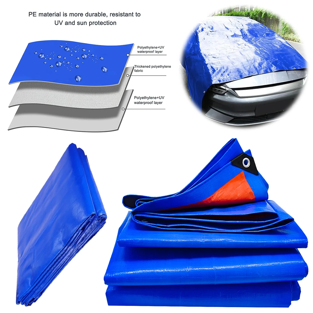 Tarpaulin Waterproof 2Mx2/3/4M Multi Purpose Cover for Camping Patio Boat Roof Tent waterproof tarpaulin waterproof tarp tarpaulin rain cover