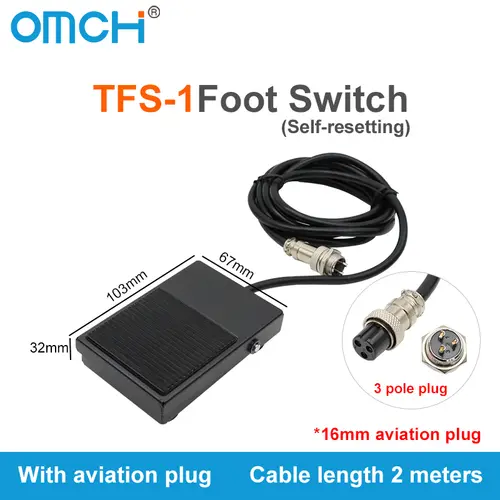 OMCH Foot Switch TFS201 Foot Switch LT4 Pedal Switch with Cable EKW-5A- B machine control switches - Image 12