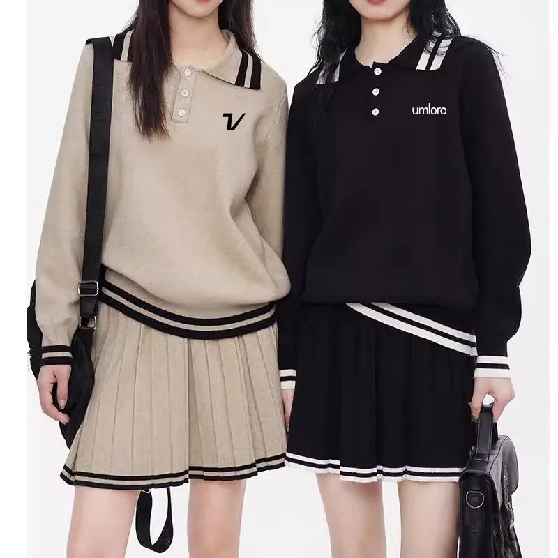 Golf Suits Women Golf Wear Autumn New Two Piece Set Fashion Knit Polo Shirt Skirt Women Clothes