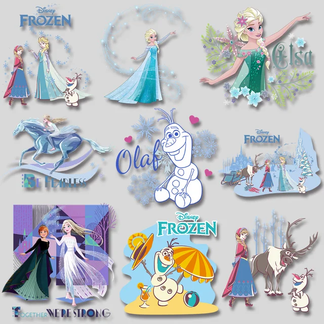 Parches de Frozen Elsa Anna Princess, pegatinas de transferencia