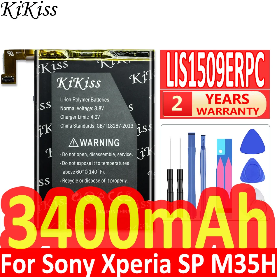 

KiKiss Li-ion Polymer Rechargeable Phone Battery 3400mAh For Sony Xperia SP M35H M35C M35T C5302 C5303 LIS1509ERPC