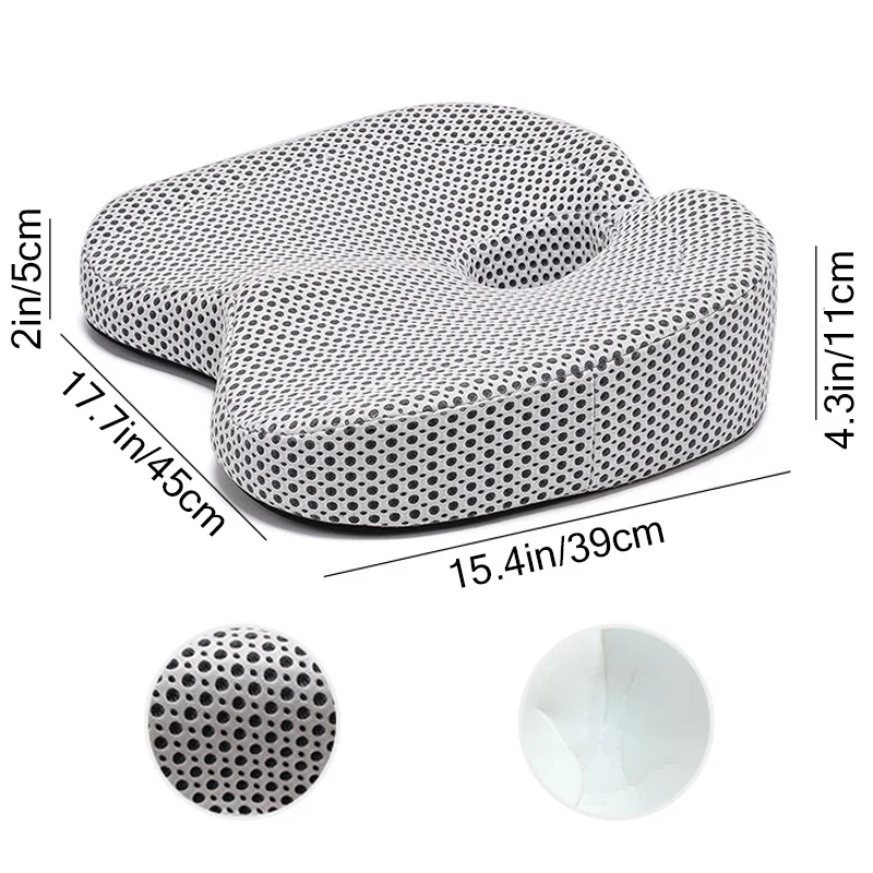 Universal Breathable Seat Cushion,Memory Foam Seat Bone Relief Pad for Hips,Lower Back, Hamstrings,Buttocks Seat Cushion Chair 