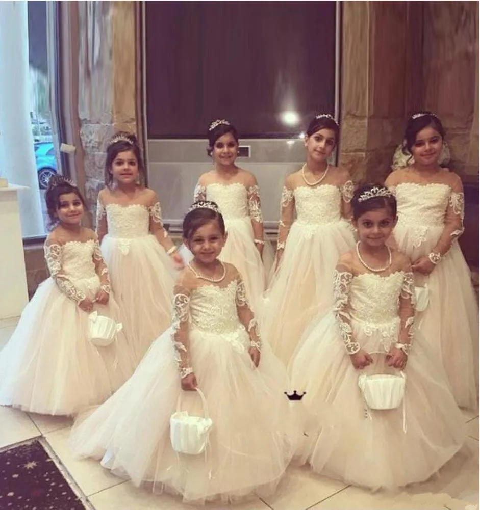 

Flower Girl's Dresses For Wedding Junior Bridesmaid Vintage Kids Evening Birthday Party Princess Gown Lolita First Communion