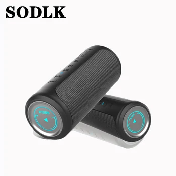 SODLK 블루투스 스피커, 휴대용 사운드 칼럼, IPX5 야외 방수 서브우퍼 스테레오 서라운드, 5000mAh 쿼드 코어 전원 배터리