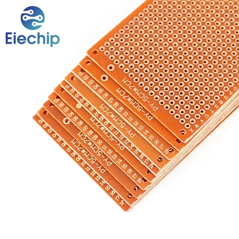 PCB Board 10pcs Universal Board Single Side Yellow 5*7CM 7 X 9Cm Prototype Perforated Grid Kit for DIY Soldering