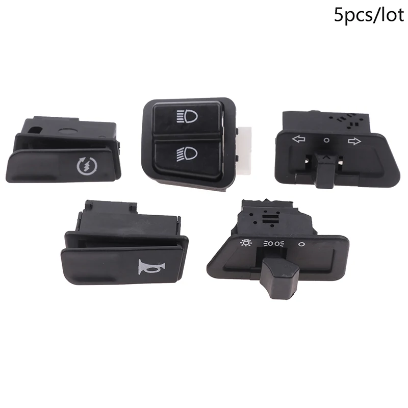 

5Pcs/set Motorcycle Five Major Switches Start Switch Horn Light Turn Signal Beam Button Switch Scooter Accessories