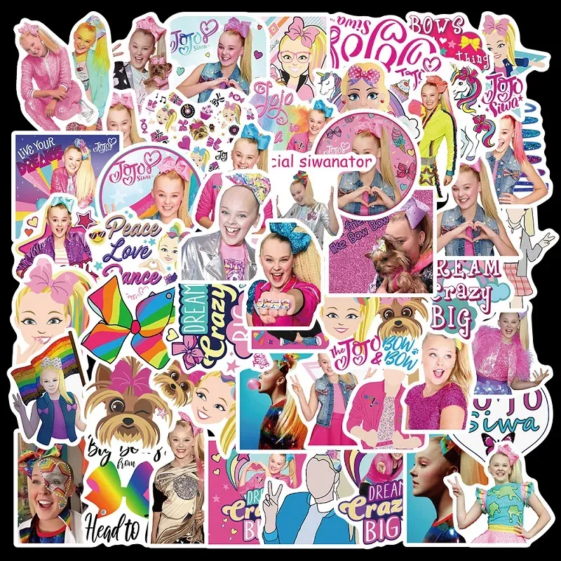 10/50/100PCS Mixed Singer JoJo Siwa Graffiti Stickers Skateboard Fridge Guitar Laptop DIY Classic Sticker Decals Cool Kid Toys