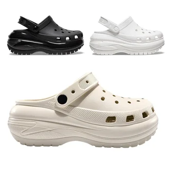 Women's Slippers Summer New in Fashionable Breathable Thick Bottom Heightening Anti-slip Couples Beach Shoes Comfortable EVA 1
