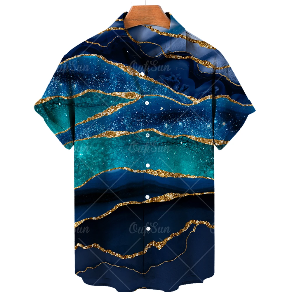 

Unisex 2022 Cool Abstract Rendering Tie Dye 3d Print Hawaiian Shirts Retro Men's Shirt Casual Short Sleeve Breathable Top Summer