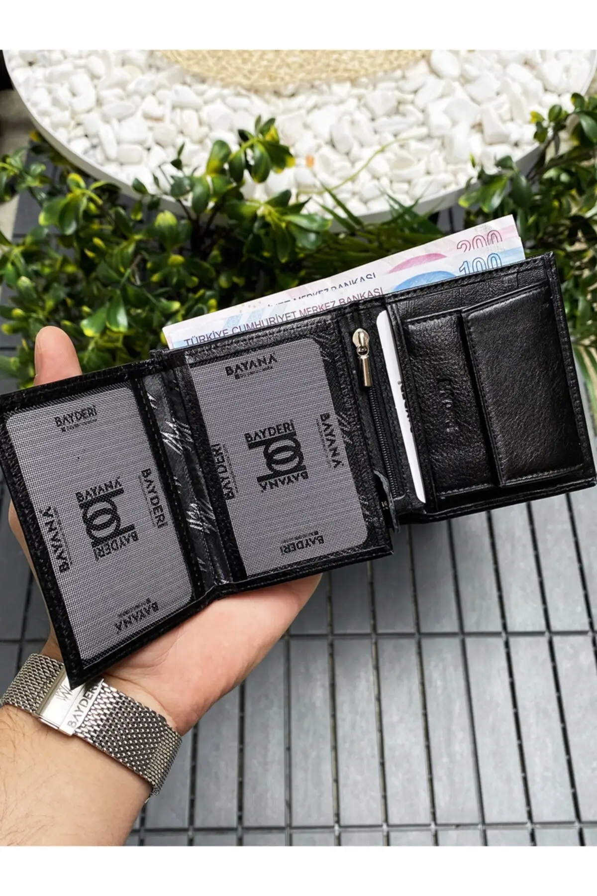 Genuine Leather Handy Black Gentle Wallet with Coin Holder Gifts for Men Multi Compartment Money Bags Father's Day