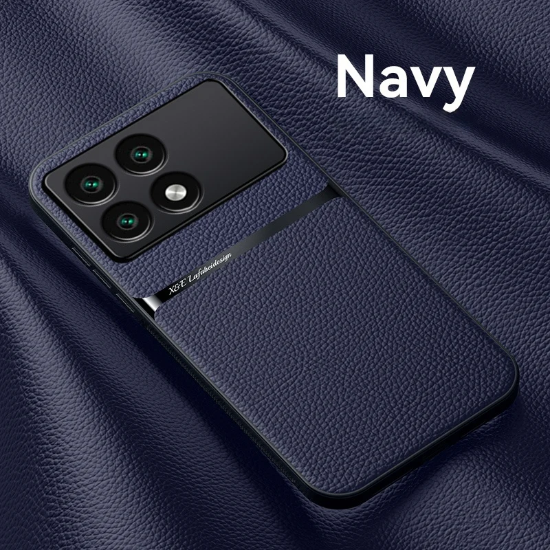 Leather Magnetic Holder Case - Soft Silicone Protective Cover