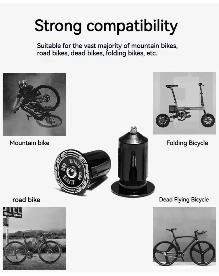 Description Picture 6 of itemENLEE 1 Pair Bike Grip Handle Bar End Cap Aluminium Alloy MTB Handlebar Grips Plugs Caps For Bicycle Handlebar Accessory