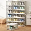 Dustproof Foldable Shoes Rack Stackable Transparent Thickened Plastic Box With Lids Sneaker Shoe Organizer Cabinet Organizers 3
