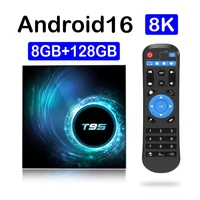 ATV T95 Smart TV Box Android 16 8GB 128GB Bluetooth 6.0 Google Assistant Allwinner H313 8K Dual Wifi 5G Streaming Media Player