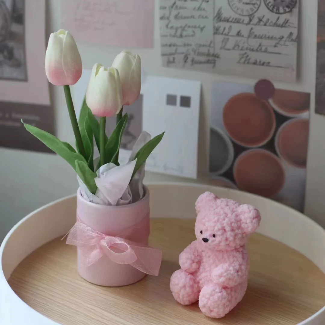 3D 귀여운 곰 양초 금형, 실리콘 창의력 퐁당 만들기 금형, 크리 에이 티브 케..