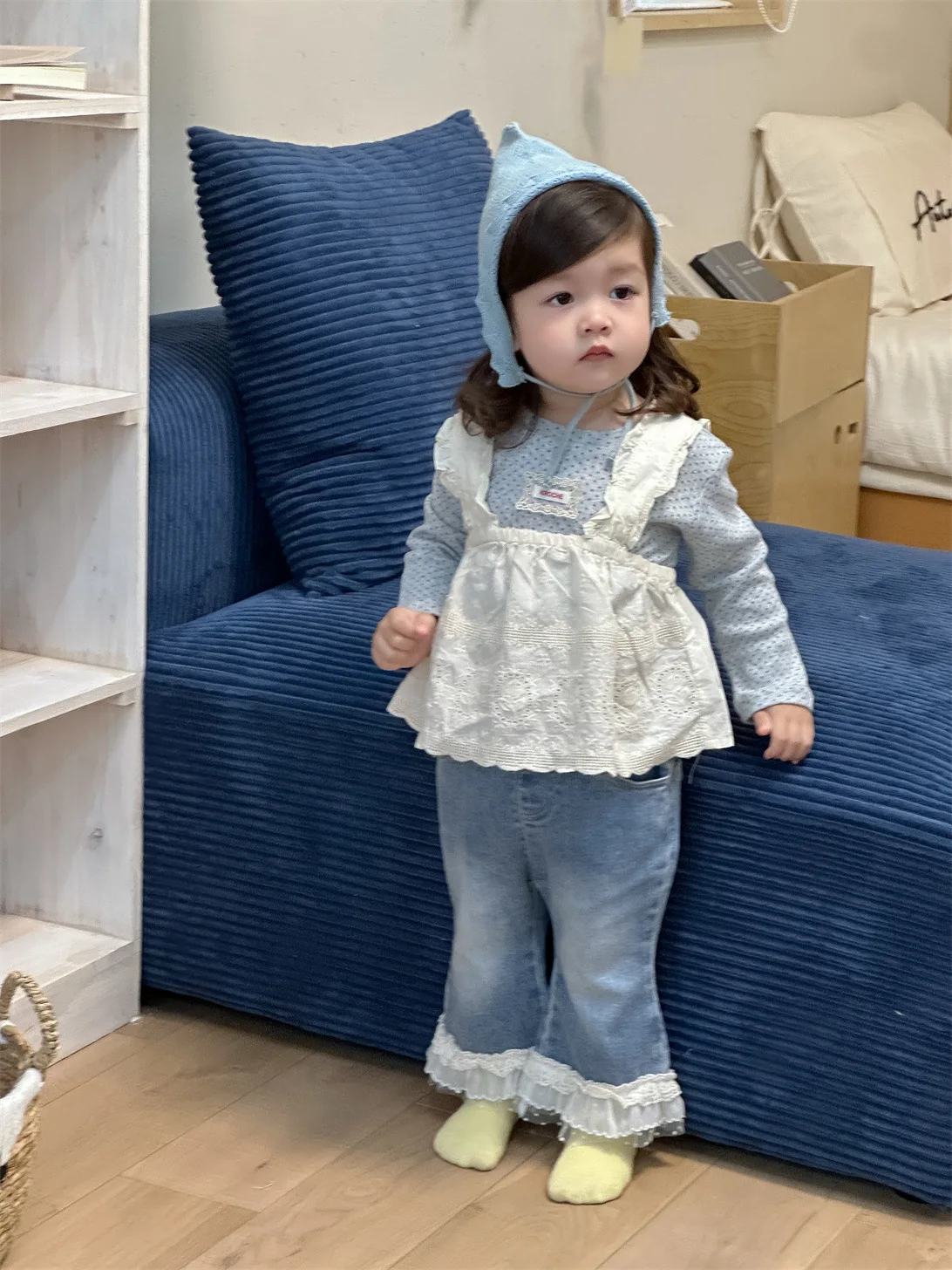 2025 Autumn New Baby Girl Long Sleeve Polka Dot T Shirts + Strap Dress Set Cotton Infant Clothes Cute Girls Sweet Princess Tops 2 2025 Autumn New Baby Girl Long Sleeve Polka Dot T Shirts + Strap Dress Set Cotton Infant Clothes Cute Girls Sweet Princess Tops - Image 2