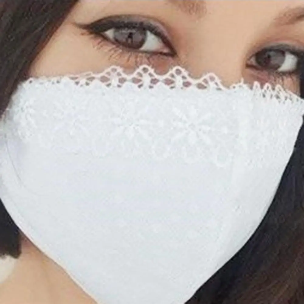 Gas Mask Women Fashion Washable Breathable Dust-Proof Lace Party Wedding Bride Face Cover face mask One Piece For Outdoor маска для лица