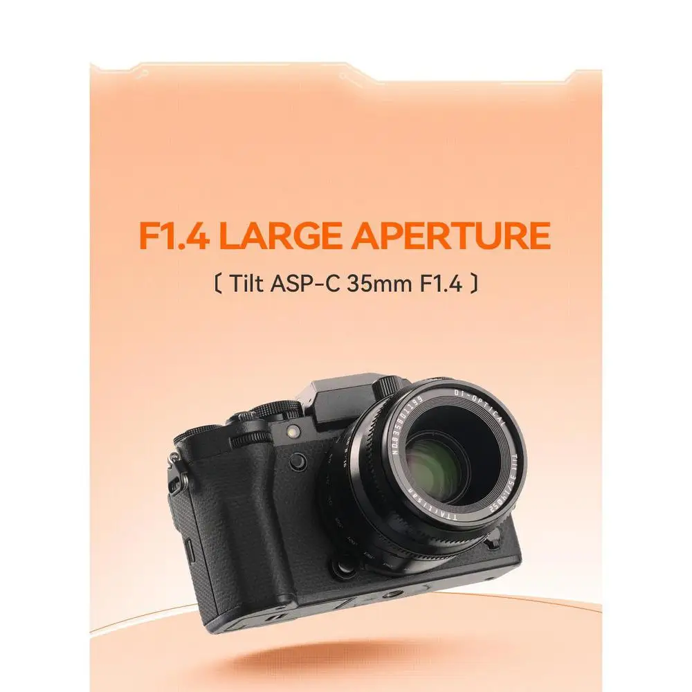 Tilt 35mm F1.4 APS-C E X Z RF M43 mount for Sony zve10 Fuji XT5 Nikon ZFC Canon