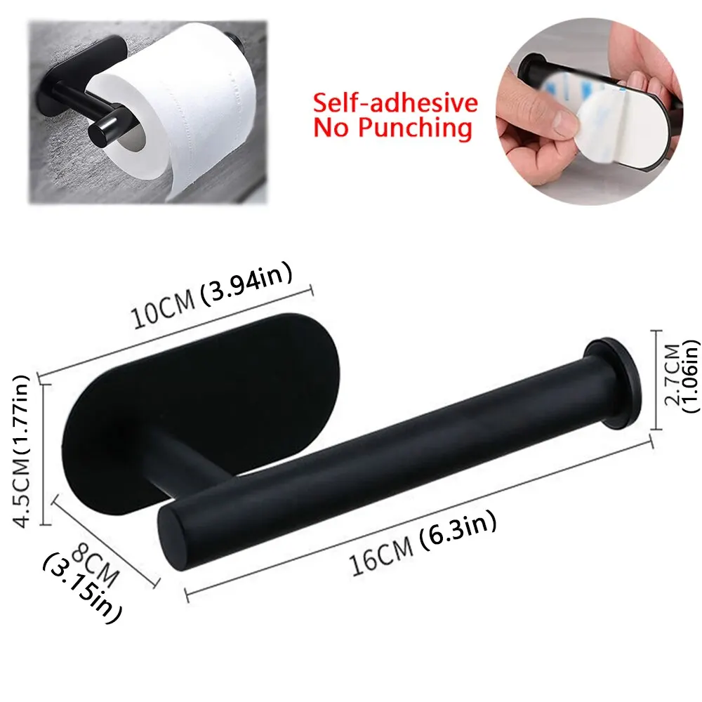 Stainless Steel No-Drill Toilet Paper Holder & Towel Rack