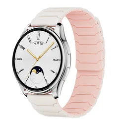 Magnetic Silicone Loop Strap - 22mm & 20mm Versatile Watch Band for 22mm watch strap (08 Starlight   Powde)
