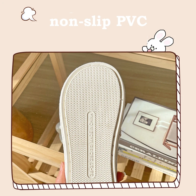 Litfun Summer Lovely Cartoon Slippers For Women Comfort Soft Bottom Open Toe Linen Slippers Ladies Cute Animals Home Flat Slides 5